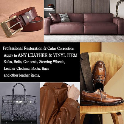 WERBME Leather Recoloring Balm & Color Restorer - Multipurpose Dye & Paint for Faded Leather Couches, Car Seats, Shoes | Fix Scratches on Clothing, Furniture & Accessories(Dark Brown)