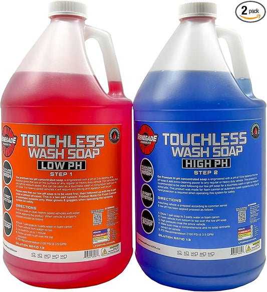 Renegade Products USA - Touchless 2-Step Truck Wash Soap System, Scrub Free Truck Cleaner for Big Rigs