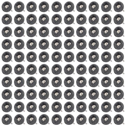 100 PCS Abrasive Buffing Wheels,1 Inch Buffing Polishing Wheel Set for Rotary Tool Accessorie 1/8'' (3mm) Shank, Grey 600 Grits for Metal,Wood, Rust Removal