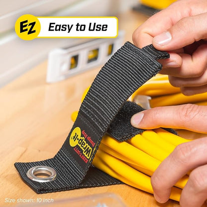 Heavy-Duty Wrap-It Storage Straps, 22" (2 Pack) - Hook and Loop Organizer Hanger for Extension Cords, Cables, Hoses, Rope and More for Garage, Home, Shop, Boat and RV Organization