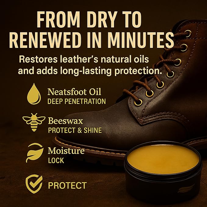 Eagle Heavy-Duty LP Leather Preservative – All Natural Neatsfoot Oil & Beeswax Conditioner for Boots, Saddles, Furniture, Jackets & Tack