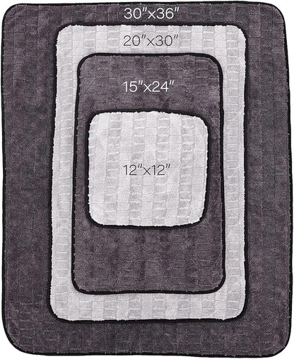 The Rag Company Gauntlet Car Drying Towel - 70/30 Korean Microfiber, Dries Faster Without Scratching, 900gsm, 15x24 inches, Ice Grey/Grey, 2-Pack