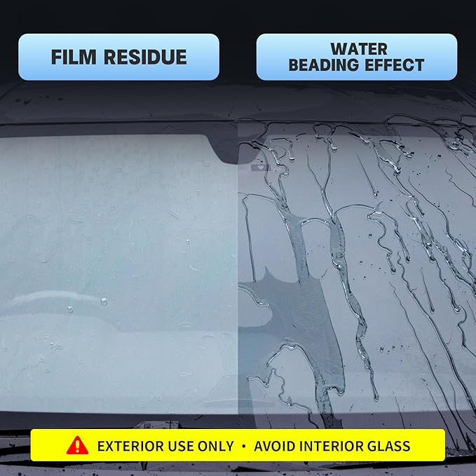 5-Sec Water Spot Remover for Cars - Streak-Free Windshield Cleaner with 45-Day Rain Protection, Safe on Tint/Trim
