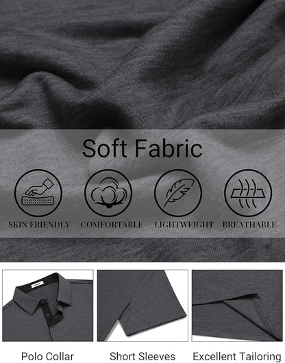 COOFANDY Mens Polo Shirts Short Sleeve Casual Summer Polo Tee Classic Collared Golf Stylish Tops