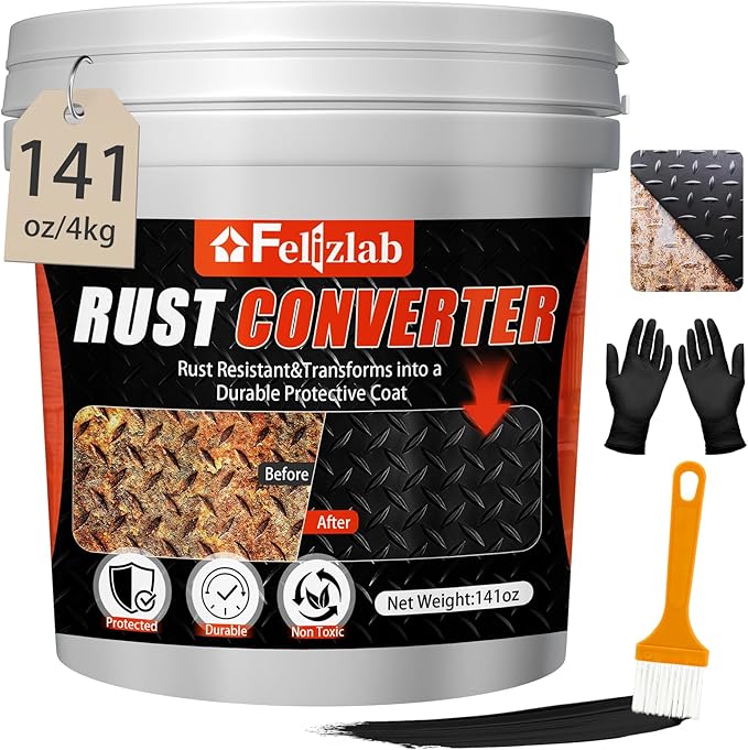 2-in-1 Rust Converter & Metal Primer, 141 Floz Rust Reformer Paint for Metal, Automotive Rust Remover, UV & Heat Resistant Anti-Corrosion Coating, Industrial-Grade Water-Based Rust Inhibitor
