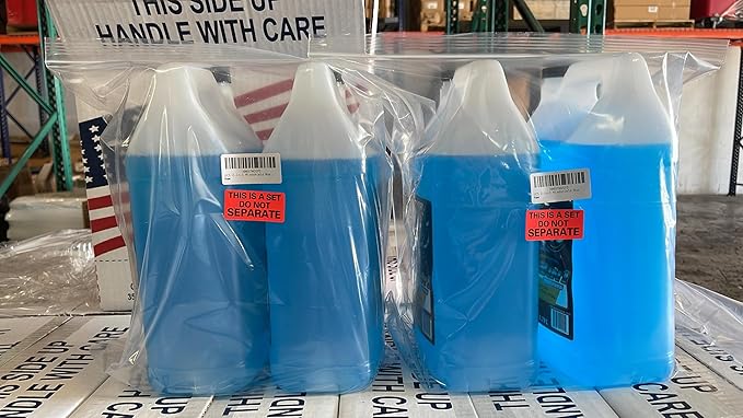 UCS 2-in-1 Windshield Washer Fluid 2-Pack (1 Gallon Each, 256 fl oz Total) – Ready to Use, Streak-Free Formula, All-Weather Cleaning, Removes Bugs, Dirt & Road Grime – Premium Windshield Cleaner