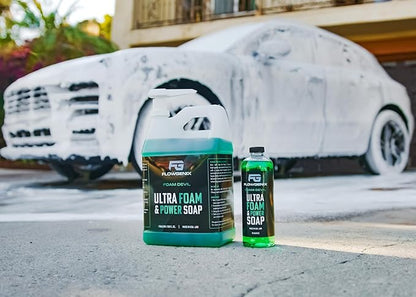 Ultra Foam & Power Foaming Car Wash Soap (16 oz) - Pressure Washer Foam Cannon Car Soap Shampoo - Made for Cars, Trucks, Motorcycles, RVs & More (Apple Scent) - Incl 2 Microfiber Towels