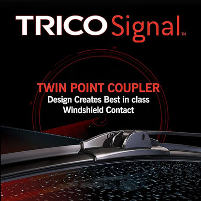 TRICO Signal Premium Silicone 26” + 22” Automotive Replacement Windshield Wipers Beam Blades with Exclusive Predictive Performance Indicator and 3X Longer Life for Select Vehicle Models, 2 Pack