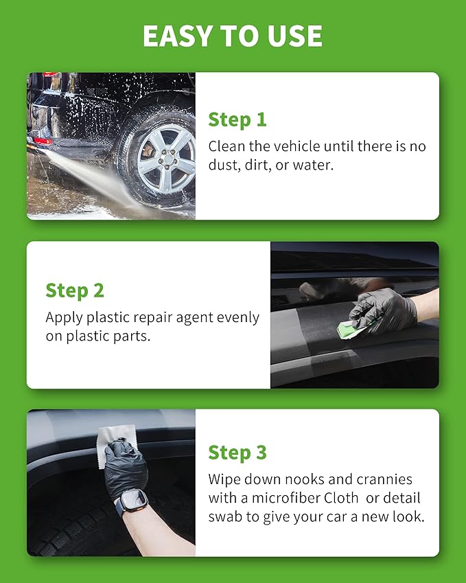 EKSPOLAN Plastic Trim Restorer for Cars 1.69 OZ (50ML), Black Trim Restorer,Hydrophobic Trim Ceramic Coating,Lasting Up to 12 Months+ with UV Protection,Restore Automotive Exterior Protectant