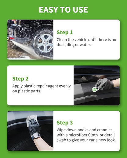 EKSPOLAN Plastic Trim Restorer for Cars 1.69 OZ (50ML), Black Trim Restorer,Hydrophobic Trim Ceramic Coating,Lasting Up to 12 Months+ with UV Protection,Restore Automotive Exterior Protectant