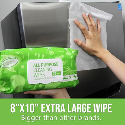 Air Jungles Car Interior Cleaning Wipes Set 210 Count, XL 8" x 10" Wipe for Car Leather Seat, Windshield Window Mirror Cleaning, Steering Wheel & Vinyl Cleaning, Multi-Purpose Wipes