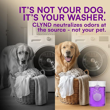 CLYND Washing Machine Cleaner Tablets 24 Pack for HE Front Load, Top Load Washing Machine Cleaning Tablets Descaler and Deodorizer, Formulated for Pet Owners, 1 Year Supply Laundry Washer Cleaner