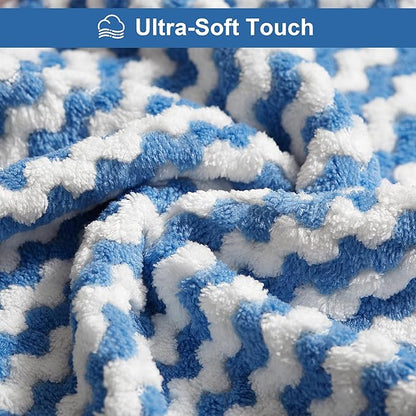 JOYMOOP 108 Packs Microfiber Cleaning Cloths, 10" x 10" Reusable Kitchen Towels, Lint-Free Cleaning Rags, Super Absorbent Cleaning Cloths for Kitchen, Car, and Household Cleaning, Blue