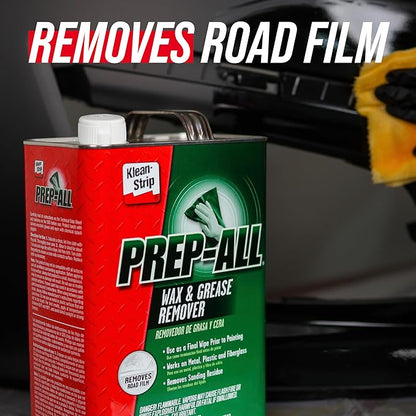 Klean-Strip Prep-All Wax and Grease Remover, Multi-Surface Paint Prep Cleaner, Effective for Auto Body, Garage, 1 Gallon