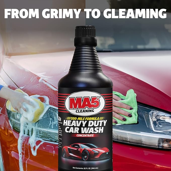MA5X Heavy Duty Car Wash Soap | Concentrated, pH Balanced | High Performance Foaming Car Wash Soap | 32oz Bottle | Pack of 2