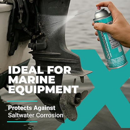 CorrosionX Heavy Duty Anti Rust Spray, Dripless Self-Healing Corrosion Inhibitor with Waterproof Barrier for Marine, Agricultural & Industrial Equipment, Case of Twelve 12oz Cans