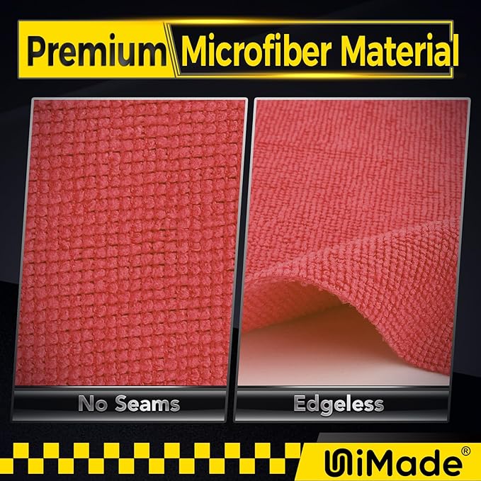 Microfiber Cleaning Cloth, 24 Pack Reusable Microfiber Towels for Cars Lint Free Cleaning Shop Towel Rags for Home Kitchen Automotive Bar Mechanic Restaurant Garage, 11.5"x 11.5", Red