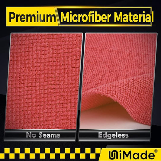 Microfiber Cleaning Cloth, 24 Pack Reusable Microfiber Towels for Cars Lint Free Cleaning Shop Towel Rags for Home Kitchen Automotive Bar Mechanic Restaurant Garage, 11.5"x 11.5", Red