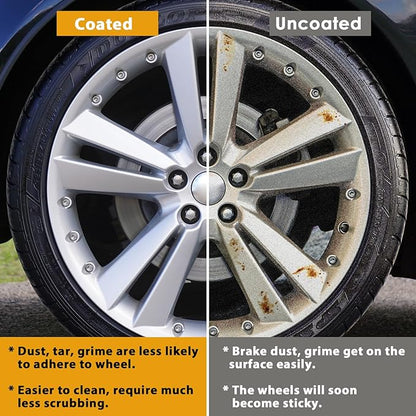 NADAMOO Wheel Rim Ceramic Coating 50ml，Hydrophobic Protection Gloss Finish Water and Dirt Repellent for Car Wheel - Self Cleaning - Repels Brake Dust - Deeper Shine