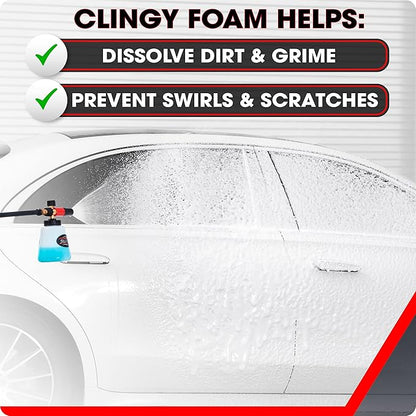 Swift Premium Foam Cannon for Pressure Washer – Heavy Duty Foam Sprayer for Car Wash | ¼ Inch Quick Connector | Adjustable Wide Mouth for Extra Thick Snow Foam | Holds 1 Liter of Soap!