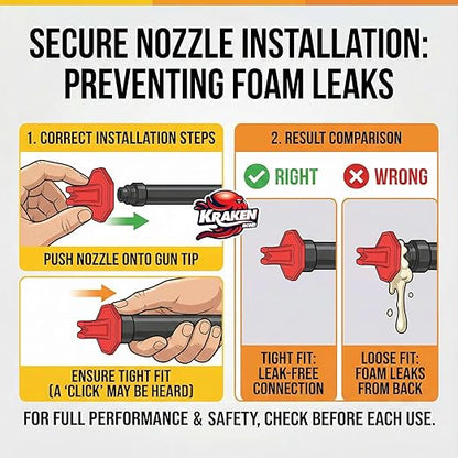 Kraken Bond Fastcoat Fire Rated Spray Foam Insulation (6x27.1 oz.) (R-Value 11.32 / 2in) Closed Cell Expanding Foam - Heat and Acoustic Insulation, Gun & Cleaner Includes, 120 Board Ft, 6 Pack