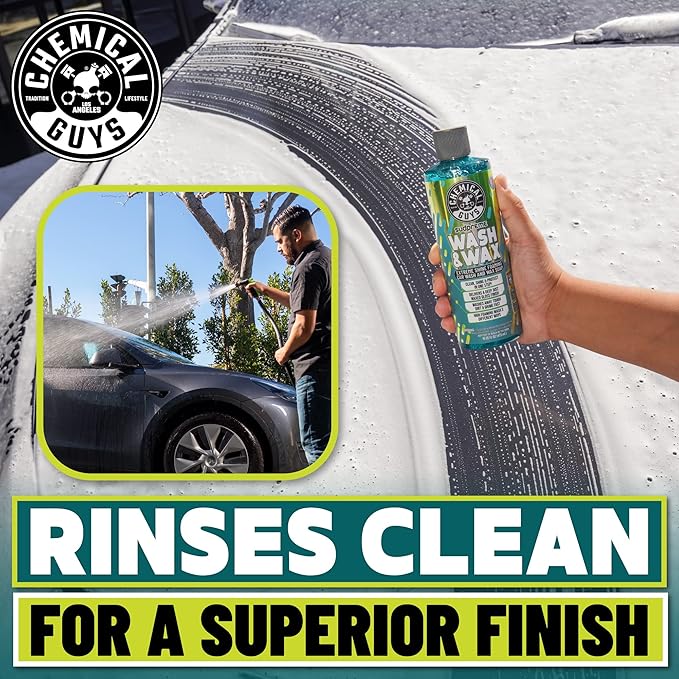 Chemical Guys Sudpreme Wash & Wax Car Wash Soap (2 x 16 Fl Oz) – High-Foam Auto Shampoo with Gloss Boosting Wax for Clean, Shiny Finish