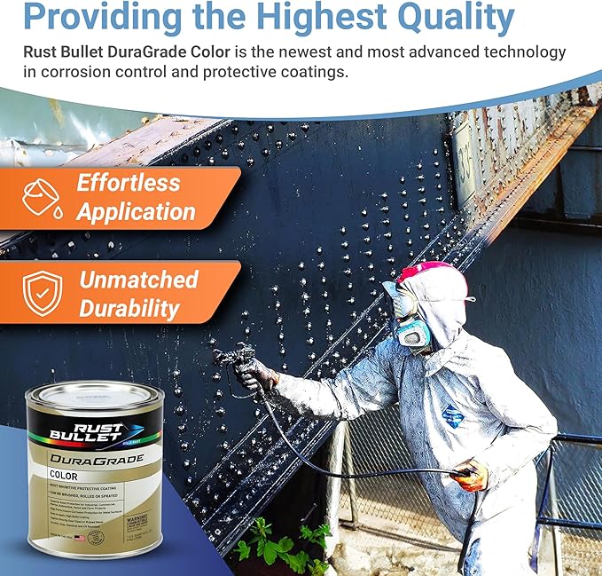 RUST BULLET DuraGrade Color - Orange - 1 Gallon - Advanced Technology Corrossion Control, Rust Inhibitor & Protective Coating, Exceptional Adhesion, UV Resistant
