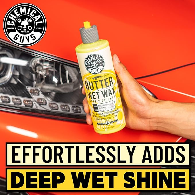 Chemical Guys WAC_201 Butter Wet Wax, Deep Wet Shine for Cars, Trucks, SUVs, RVs & More, 128 fl oz (1 Gallon) Banana Scent