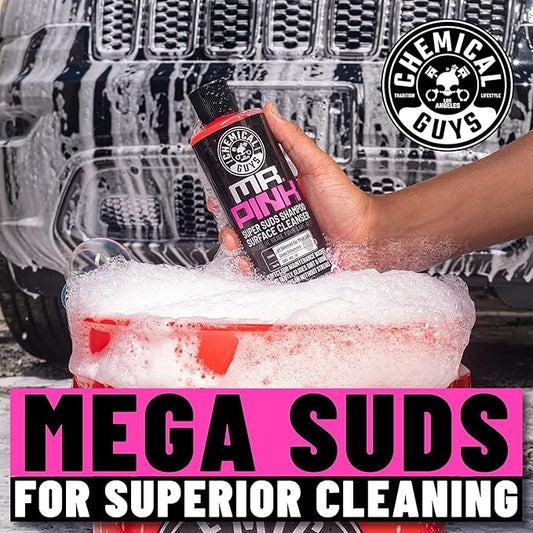 Chemical Guys Car Washing Kit - Mr. Pink Car Wash Soap, Diablo Wheel Cleaner, Wash Bucket with Dirt Trap and Lid, Wash Mitt, Detailing Brushes, Microfiber Towel, 11-Piece