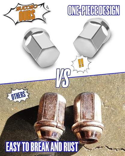 M14x1.5 OEM Lug Nuts for Ram 1500 Jeep Wrangler JL & Grand Cherokee Dodge Charger Chevy Impala Stock Wheels, Set of 20 14mmx1.5 Chrome One-Piece Design Factory Wheel Lug Nut Replace Part No 611-330