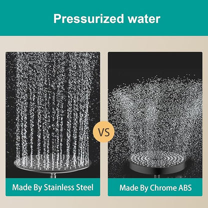 All Metal Rain Shower Head - Heavy Duty Stainless Steel, Easy Install, High Water Flow, Ultra-Thin Modern Design for Bathroom (D-Matte Black, 12)