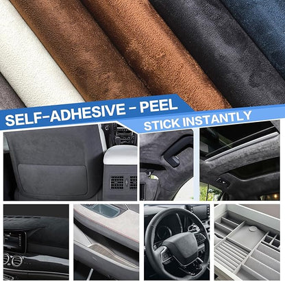 Suede Repair Patch, Large Faux Suede Leather Fabric，Self-Adhesive Fabric Patches for Furniture, Couch, Sofa, Car Interior, Shoes, Hand Bag, Jewelry Boxes ﻿ (Blue, 8x79 inch)