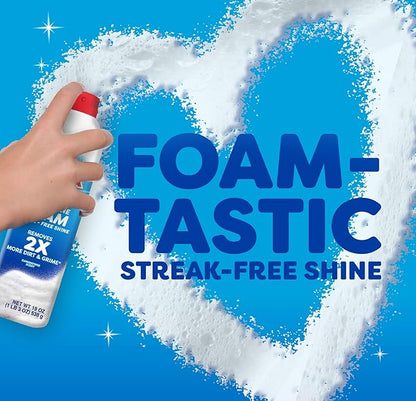 Windex Fast Shine Foam Glass Cleaner, No-Drip Aerosol Cleaning Spray, 19 oz, Pack of 2