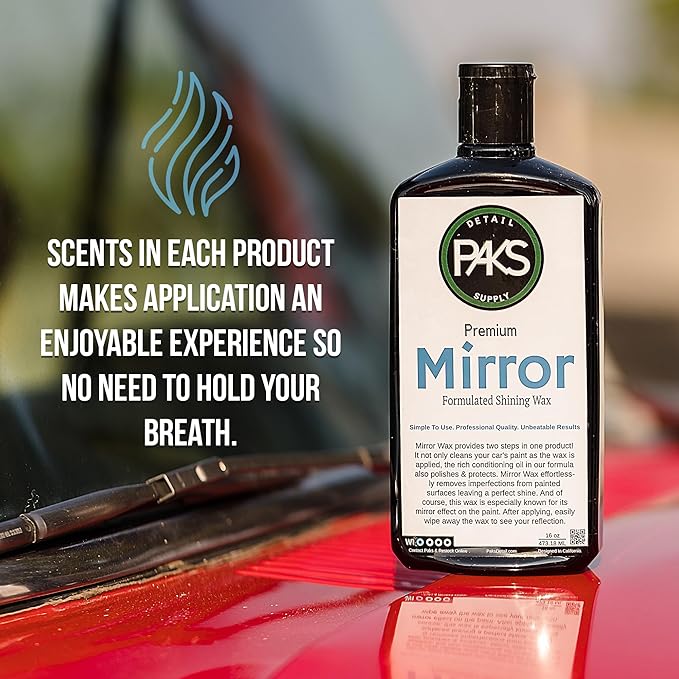 Paks Mirror Polish Auto Wax | Deep Paint Restoring Shine | Long Lasting UV Protection | Applicable By Machine and Hand | Supreme Paint Protection | Made in USA | 16 oz Hand Wax Deep Gloss Wet Look
