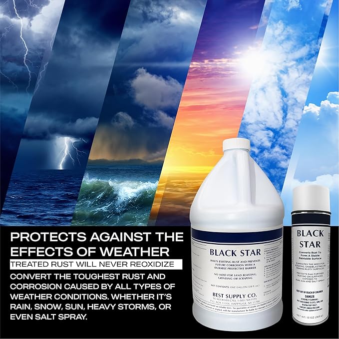 BLACK STAR MRO Chem Rust Converter - Converts Rust on Any Steel Surface - 1 Gallon