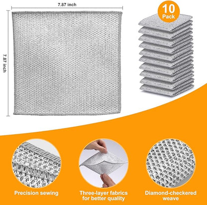 Inkhut Non Scratch Wire Dishcloth, Multipurpose Wire Dishwashing Rag for Wet and Dry, Multifunctional Dish Rags for Washing Dishes, Reusable Steel Wool Scrubber for Kitchen Cleaning