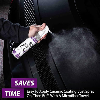 Torque Detail Ceramic Spray - Easy to Apply, Ceramic Coating Spray - Proprietary Silica Formula (Nano SiO2) Seals & Shields Car’s Clear Coat - Hydrophobic Protection & High-Gloss Shine (2-Pack 8 oz)