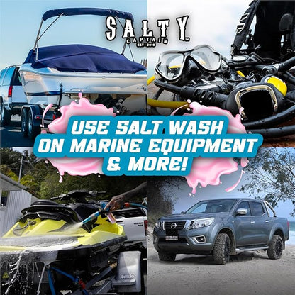 Salty Captain Foaming Salt Remover Wash - Clean & Remove Salt Off Boats & Cars, Prevent Saltwater Corrosion on Marine JetSkis, Trailers, Eco-Friendly Salt Neutralizer Boat Cleaner