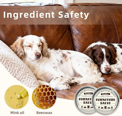 kanfort Leather Conditioner 2PCS, Leather Cleaner and Conditioner, Polisher, Moisturizer, and Restorer for Couches and Furniture, Protect Soften Leather Products