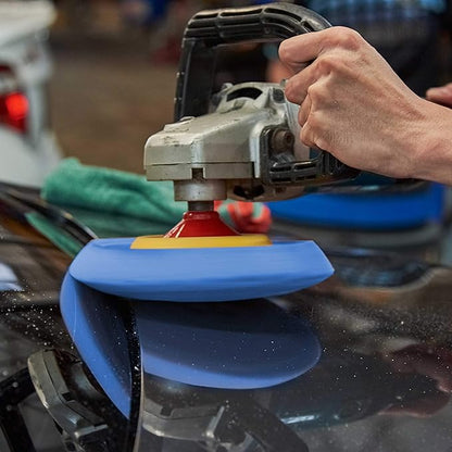TCP Global 8" Blue Foam Buffing Pad Light Cut Polish Hook and Loop Backing - Buffing Pad for Automotive, Marine, Truck, RV & Compound Cutting