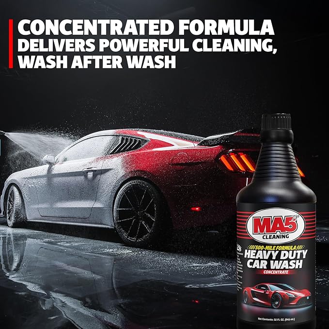 MA5X Heavy Duty Car Wash Soap | Concentrated, pH Balanced | High Performance Foaming Car Wash Soap | 32oz Bottle | Pack of 2