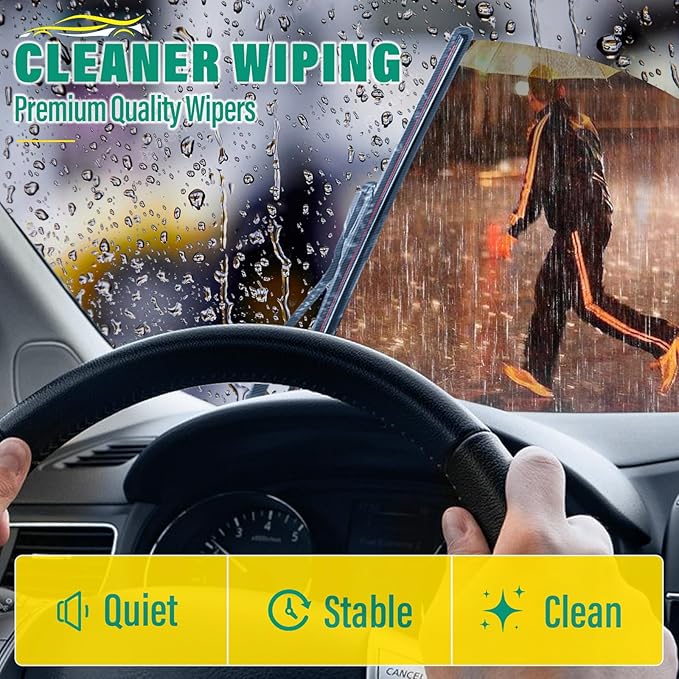 26" 18" 13" Windshield Wiper Blades Replacement for Kia Telluride 2020 2021 2022 2023 2024 2025 Sedona 2015-2021 Premium All Weather Front Rear Wipers Set - OEM Quality (Pack of 3)