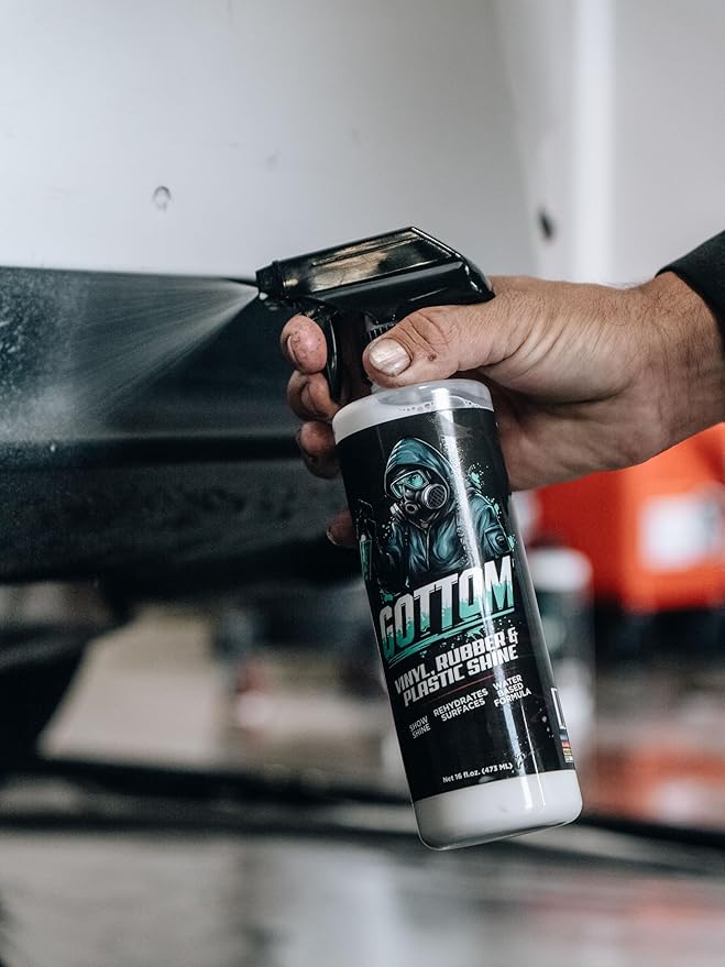 Gottom Vinyl, Rubber & Plastic Shine - 16oz, Cherry Vanilla Scent - VRP Gloss Dressing for Plastic, Car Interior & Tire Dressing, UV Protection, Plastic Restorer, Long-Lasting Gloss Finish
