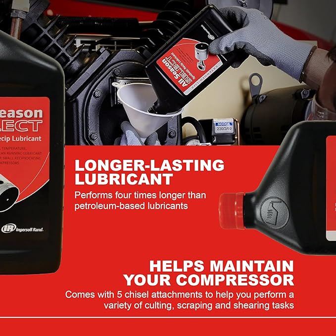 Ingersoll Rand 38436721 OEM All Season Select Synthetic Lubricant, 1L Bottle