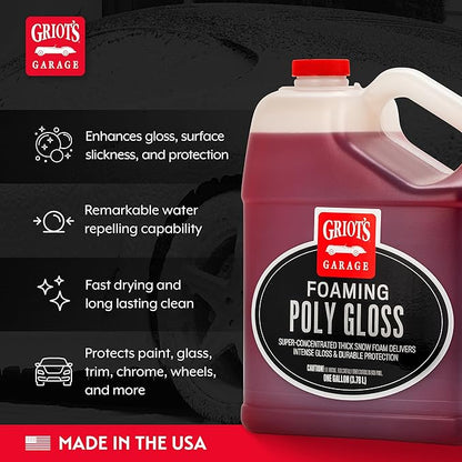 Griot's Garage Foaming Poly Gloss for Car Cleaning and Detailing, Spray Wash & Wax, Compatible with the BOSS Foam Cannon Auto-Mix System, One Gallon