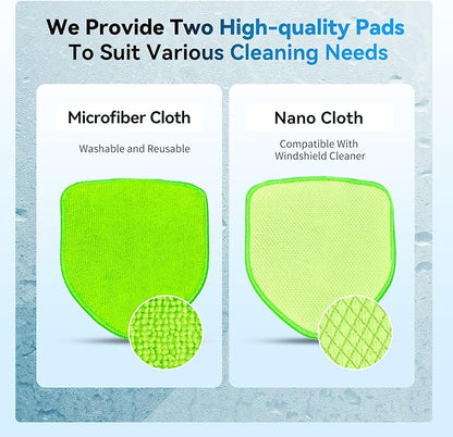 XINDELL Extendable Windshield Cleaner for Car, Long Handle Car Interior Glass Cleaning Tool with Pivot Head – Reusable Microfiber Pads, Streak-Free Auto Detailing Kit for SUV Truck