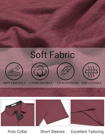 COOFANDY Mens Polo Shirts Short Sleeve Casual Summer Polo Tee Classic Collared Golf Stylish Tops