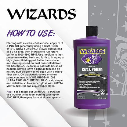 Wizards Select Pro Cut and Polish Compound Step 2 Perfect Match - Dual Action Polisher with High Gloss Finish - Polishing Compound That Removes Swirl Marks