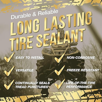 FlatOut Off Road Multi-Purpose Tire Sealant - Prevents and Repairs Flat Tires - Seals Leaks - Contains Kevlar - Tubeless Tire Sealant - 32-Ounce Bag - Pack of 2