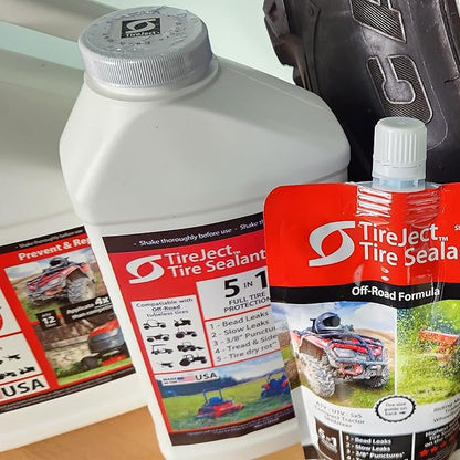 TireJect Off-Road Tire Sealant Refill (40oz Bottle) - Flat Tire Repair - Fix & Prevent Flat Tires - ATV UTV SxS Lawn Mower Golf Cart Tractor